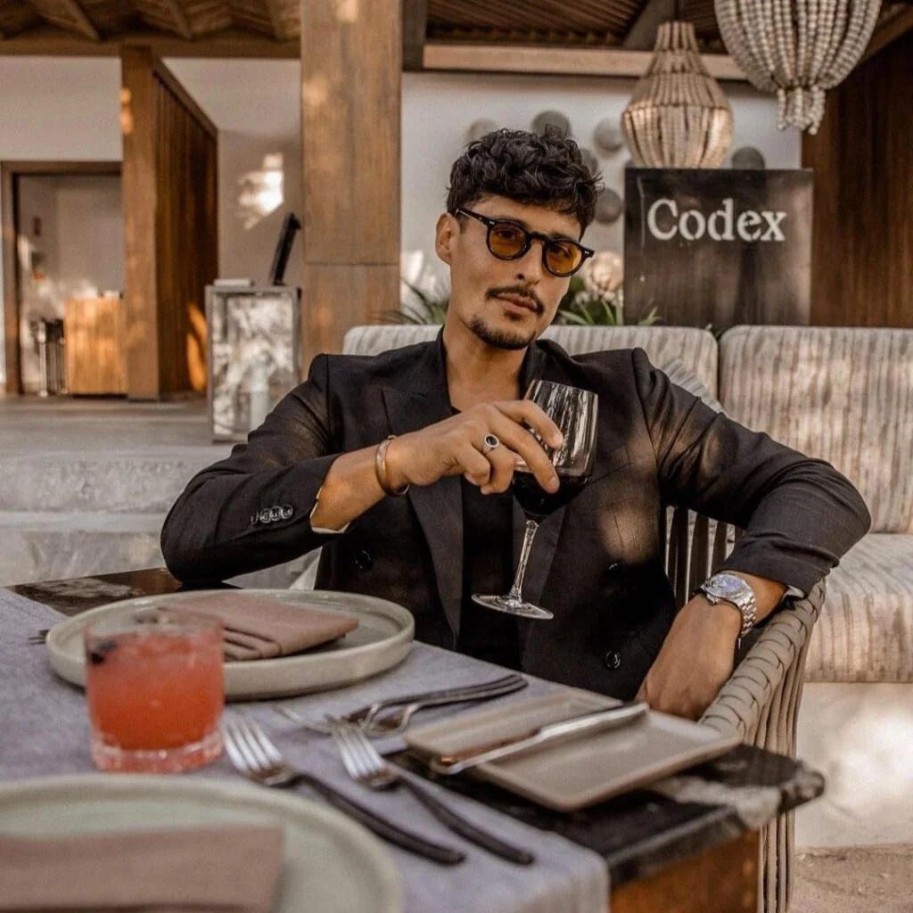 sugar daddy drinking wine